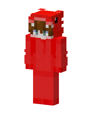 Red Dino Onesie skin, 3D preview
