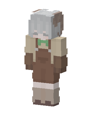 Brown Overall Bunny skin, 3D preview