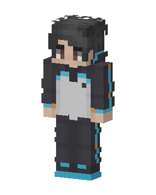 Cyan Tech Hoodie skin, 3D preview