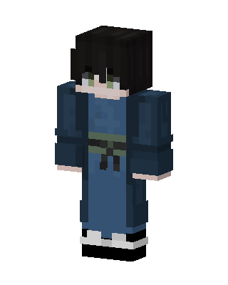 Blue Robe Scholar skin, 3D preview