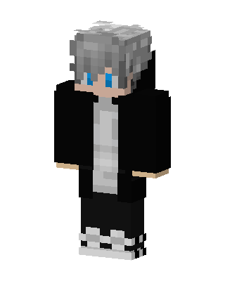 Silver Hoodie Boy skin, 3D preview