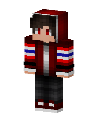 Red Hoodie Boy Minecraft skin