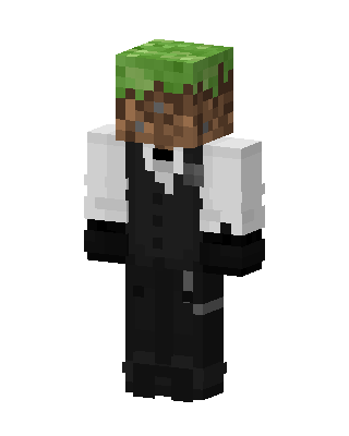 Grass Block Gentleman skin, 3D preview