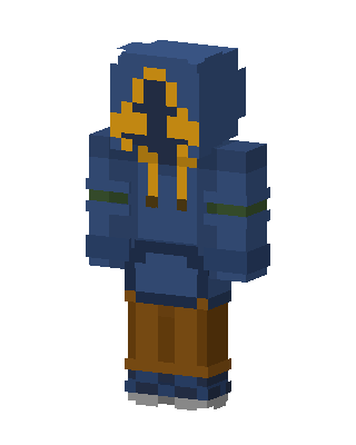 Blue Hooded Wanderer skin, 3D preview