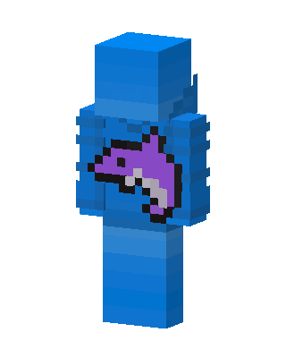 Blue Dino Hoodie skin, 3D preview