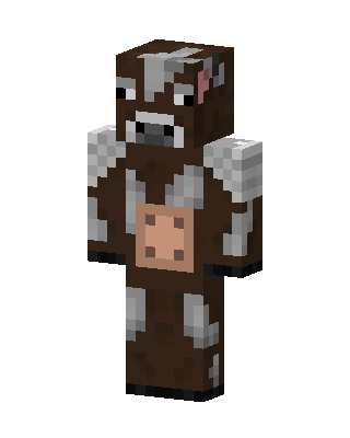 Cow Costume skin, 3D preview