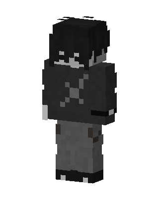 Black Emo Boy skin, 3D preview