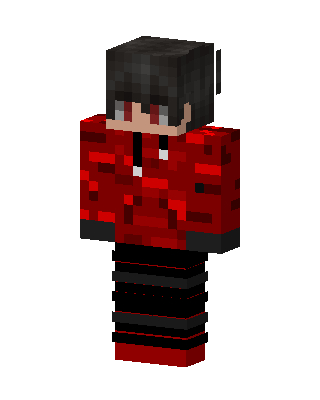 Crimson Hoodie Boy skin, 3D preview