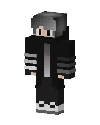 Monochrome Hoodie Boy skin, 3D preview