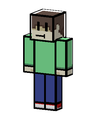 Green Hoodie Boy skin, 3D preview