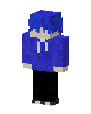 Blue Hoodie Boy skin, 3D preview