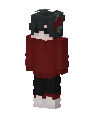 Red E-Girl Minecraft e-girl skin