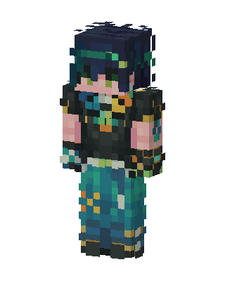Teal Player Girl skin, 3D preview