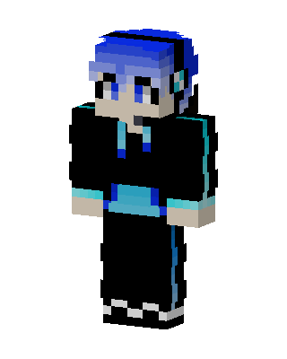 Blue Hoodie Boy skin, 3D preview