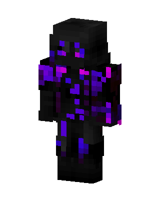 Black Glowing Villain Boy skin, 3D preview