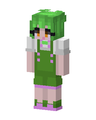 Green Overall Girl skin, 3D preview