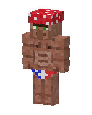 Mushroom Villager skin, 3D preview