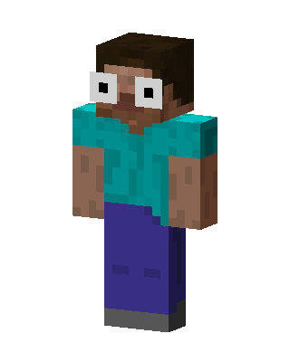Googly Eyed Steve skin, 3D preview