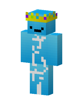 Crowned Blue Skeleton Minecraft skin