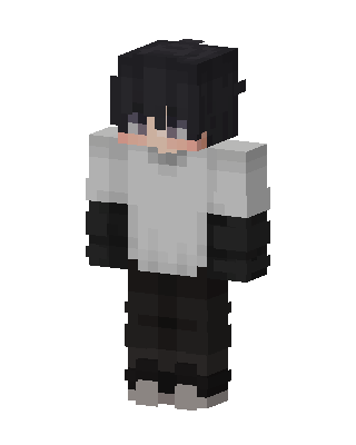 Monochrome Hoodie Boy skin, 3D preview