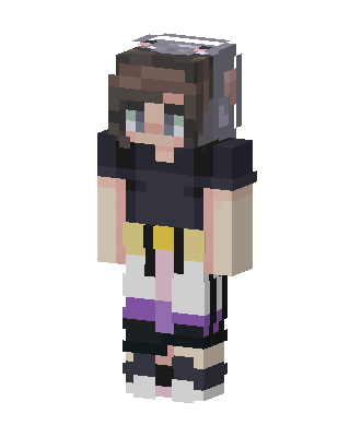 Black Anime Girl skin, 3D preview