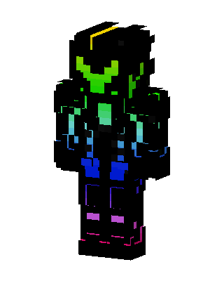 Neon Rainbow Armor skin, 3D preview
