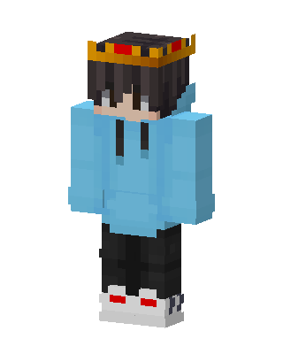 Crowned Hoodie Boy skin, 3D preview