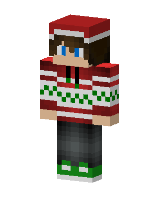 Christmas Sweater Boy skin, 3D preview
