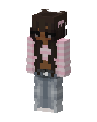 Pink Stripe Girl skin, 3D preview