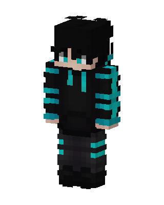 Teal Stripe Hoodie skin, 3D preview