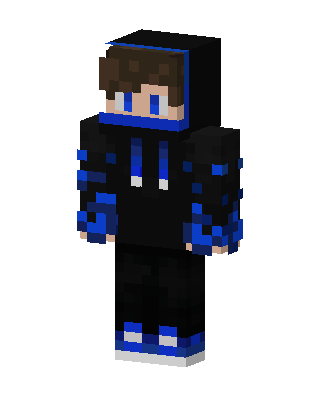 Blue Flame Hoodie skin, 3D preview