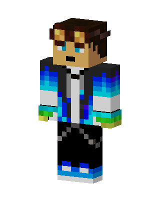 Blue Gradient Hoodie skin, 3D preview