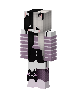 Split Hair Catgirl skin, 3D preview