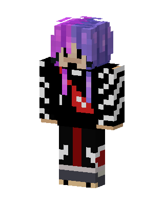 Purple Haired Emo skin, 3D preview