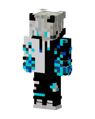 Frost Panda Hoodie skin, 3D preview