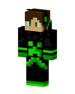 Neon Green Gamer skin, 3D preview