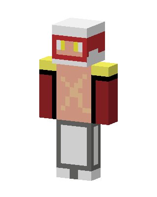 Red Masked Robot Boy skin, 3D preview