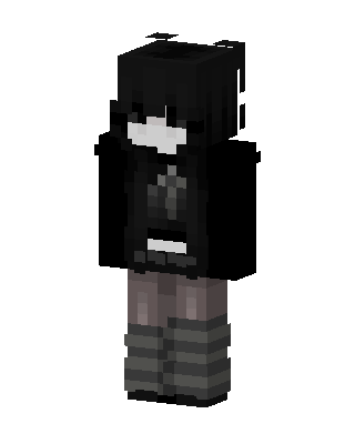 Goth Hoodie Girl skin, 3D preview