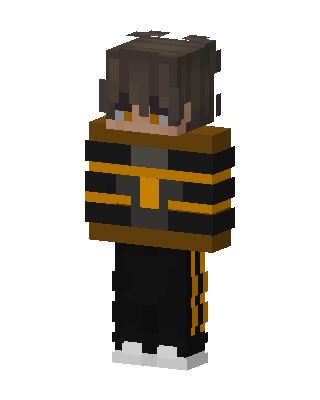 Black Orange Hoodie skin, 3D preview
