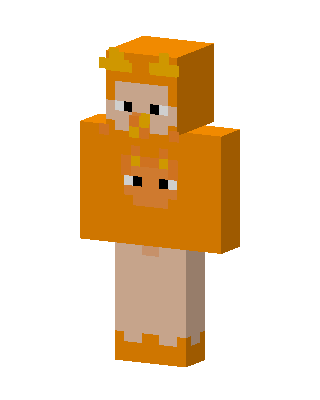 Orange Cat Hoodie skin, 3D preview