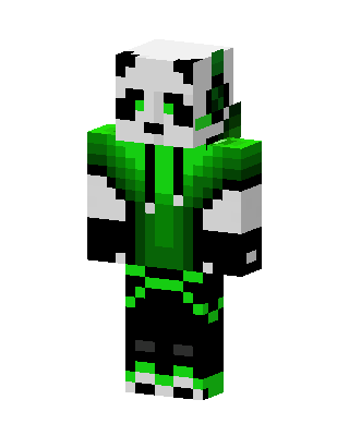 Green Panda skin, 3D preview