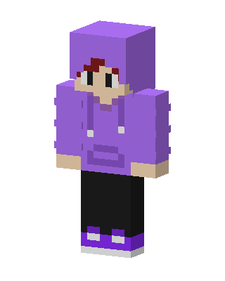 Purple Hoodie Kid skin, 3D preview