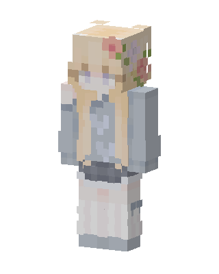 Flower Crown Girl skin, 3D preview