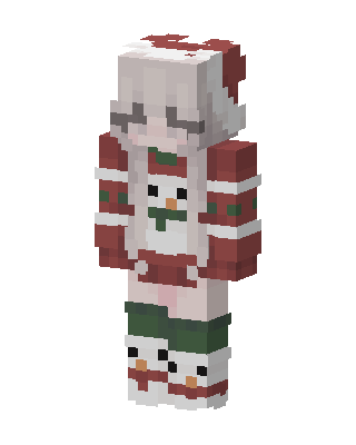 Snowman Sweater Girl skin, 3D preview