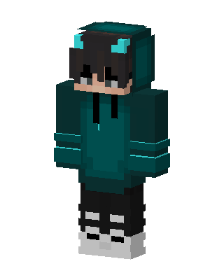 Teal Horn Hoodie Minecraft skin