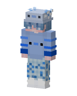 Axolotl Hoodie skin, 3D preview