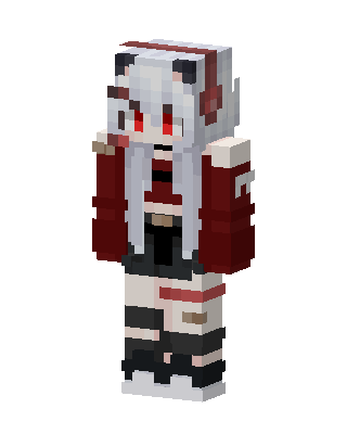 White Anime Girl skin, 3D preview