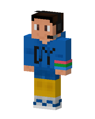 Blue Hoodie Gamer skin, 3D preview