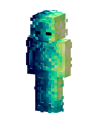 Aqua Glitch skin, 3D preview
