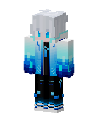 Ice Hoodie Boy skin, 3D preview